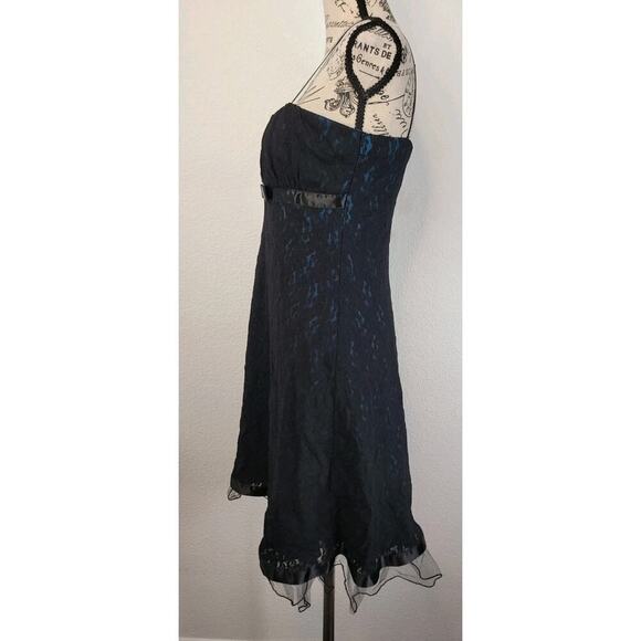 VTG City Triangles Dress Large Black Lace Bow Spaghetti Straps Y2K Fairy Grunge - Picture 6 of 9
